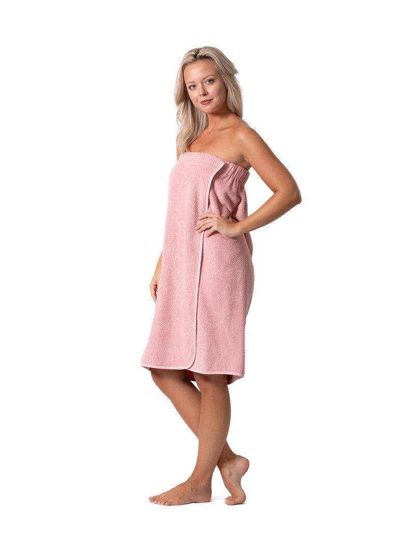 Robe Direct Womenâ€™s Terry Cloth Spa and Bath Towel Wrap with Adjustable Closure & Elastic Top (Powder, Large/One Size) - Image 5